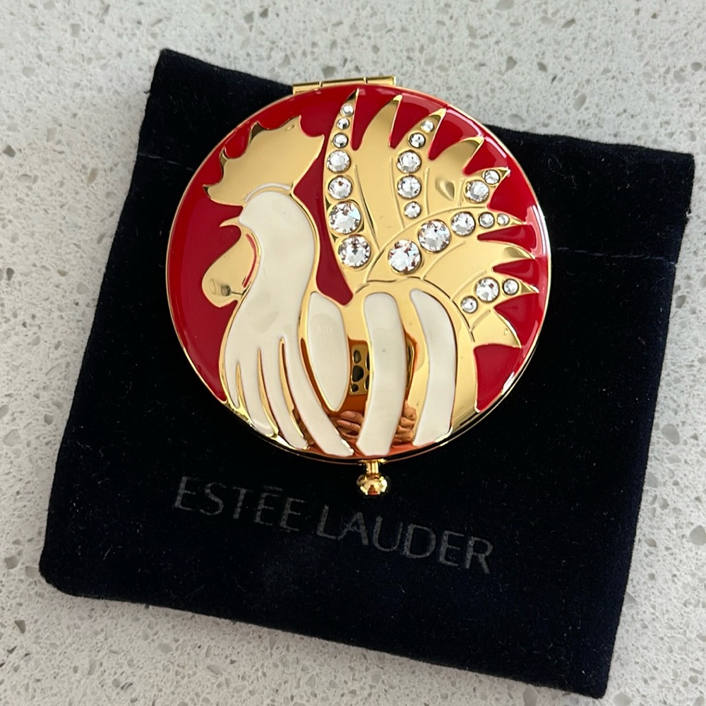 Estée Lauder collectible mini compact, Chinese Zodiac, the year of the rooster.
